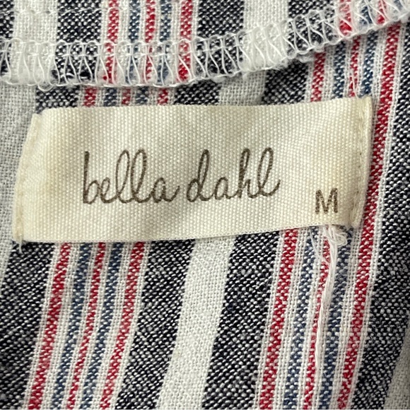 Bella Dahl White, Red & BLue Striped Sleeveless Boxy Crop Top Size M Linen - Picture 6 of 8